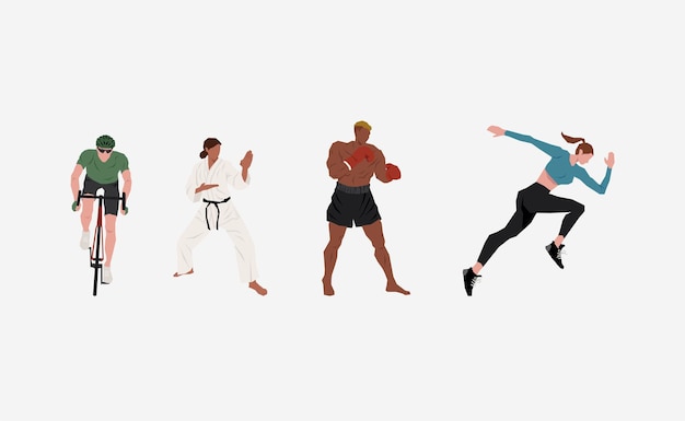 Diverse Fitness and Sport Icons Showcasing Strength and Movement ...