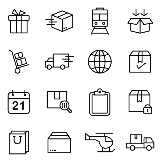 Comprehensive Logistics and Delivery Icons: Streamlined Shipping ...
