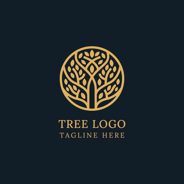 Golden Tree Emblem with Tagline in Elegant Design | Jiffy Designs