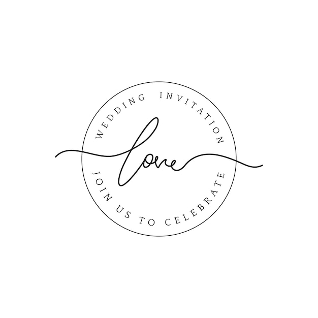 Elegant Calligraphic Wedding Invitation Design with 'Love' Text | Jiffy ...