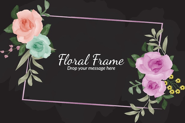 Elegant Floral Frame with Vibrant Blooms and Lush Foliage | Jiffy Designs