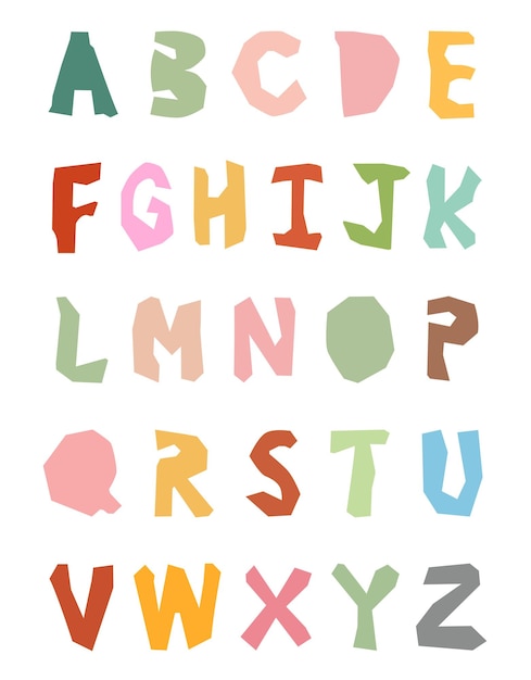 Vibrant Handwritten Alphabet with Playful Pastel Tones | Jiffy Designs