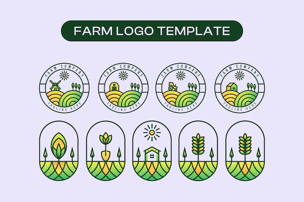 Pastoral Landscape Emblems with Rustic Farm Motifs | Jiffy Designs