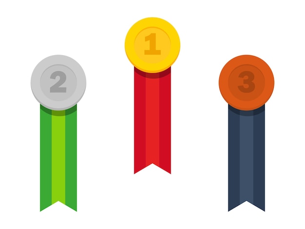 Vibrant Award Ribbons with Numbered Medals | Jiffy Designs