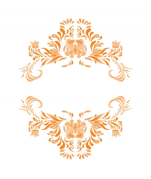Elegant Golden Floral Ornamental Frame with Flourishes | Jiffy Designs