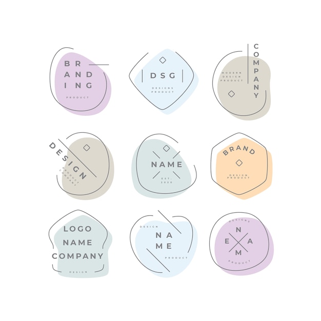 Diverse Collection of Stylized Emblem Designs with Textual Elements ...