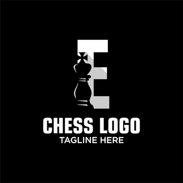 Sleek Monochrome Chess Emblem with Tagline | Jiffy Designs