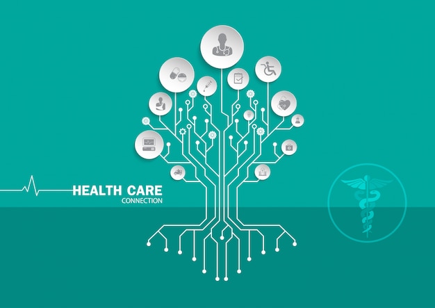 Interconnected Medical Icons Forming a Flourishing Health Tree | Jiffy ...