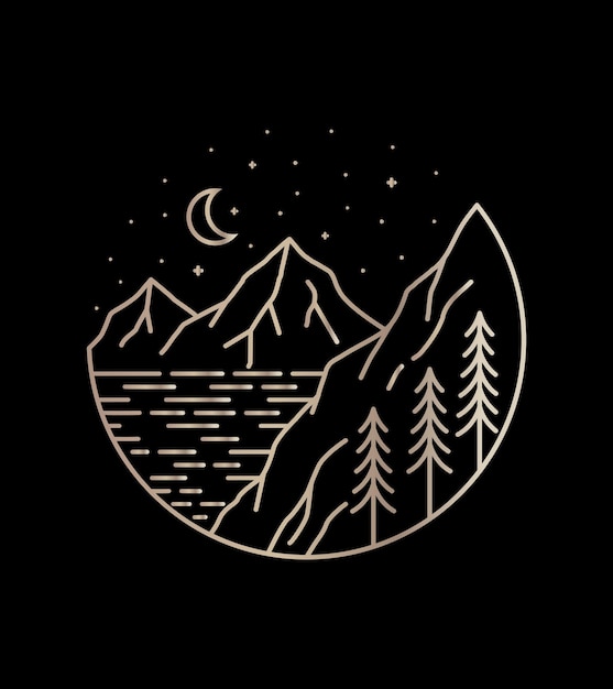 Majestic Mountainous Landscape Under the Starry Night Sky | Jiffy Designs
