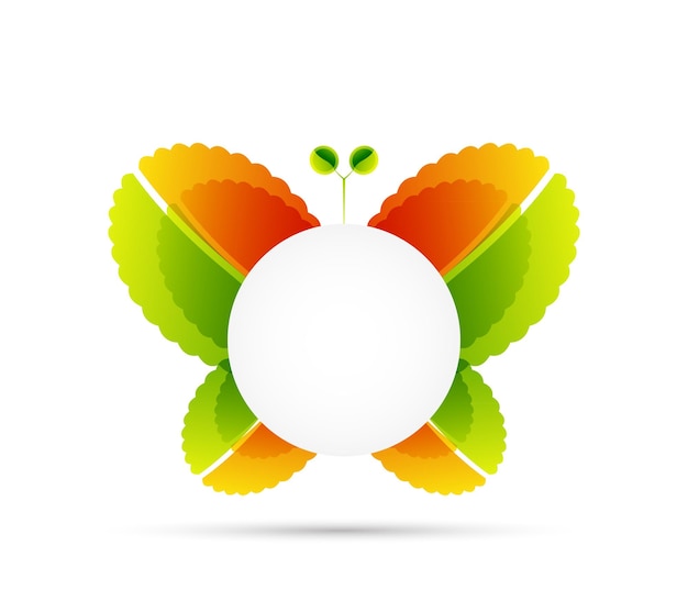 Vibrant Butterfly Emblem with Lush Foliage | Jiffy Designs