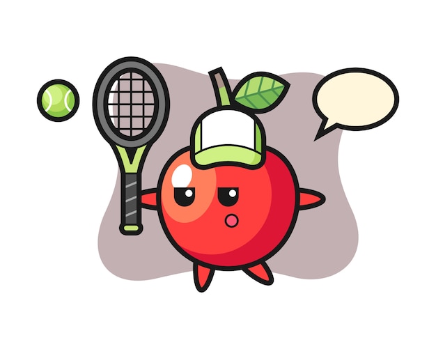 Cute Tomato Character Holding Tennis Racket and Ball | Jiffy Designs
