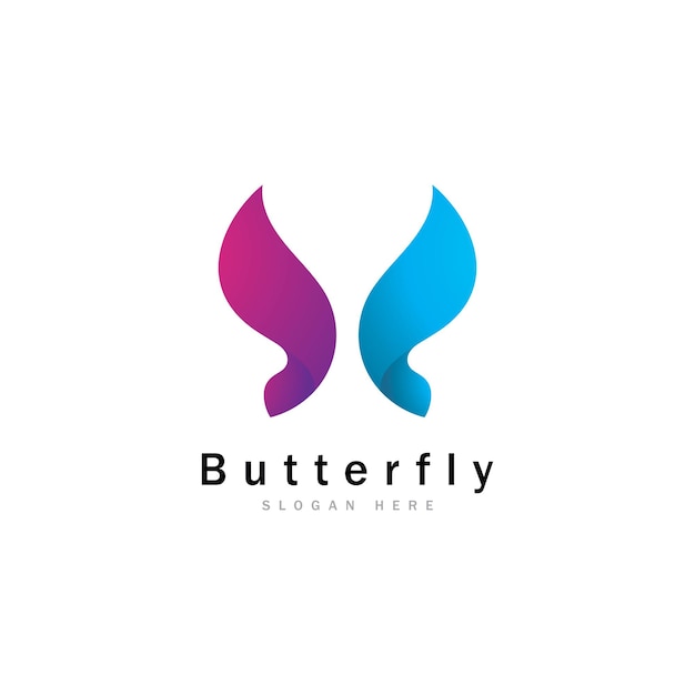 Vibrant Butterfly Emblem with Flowing Gradient Wings | Jiffy Designs