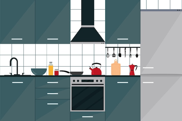Vibrant Modern Kitchen with Sleek Appliances and Decor | Jiffy Designs
