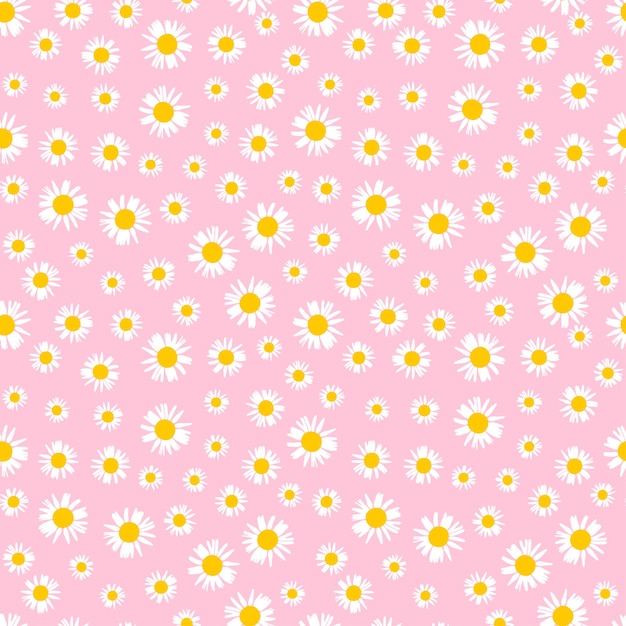 Whimsical Daisy Pattern on Pastel Pink Background | Jiffy Designs