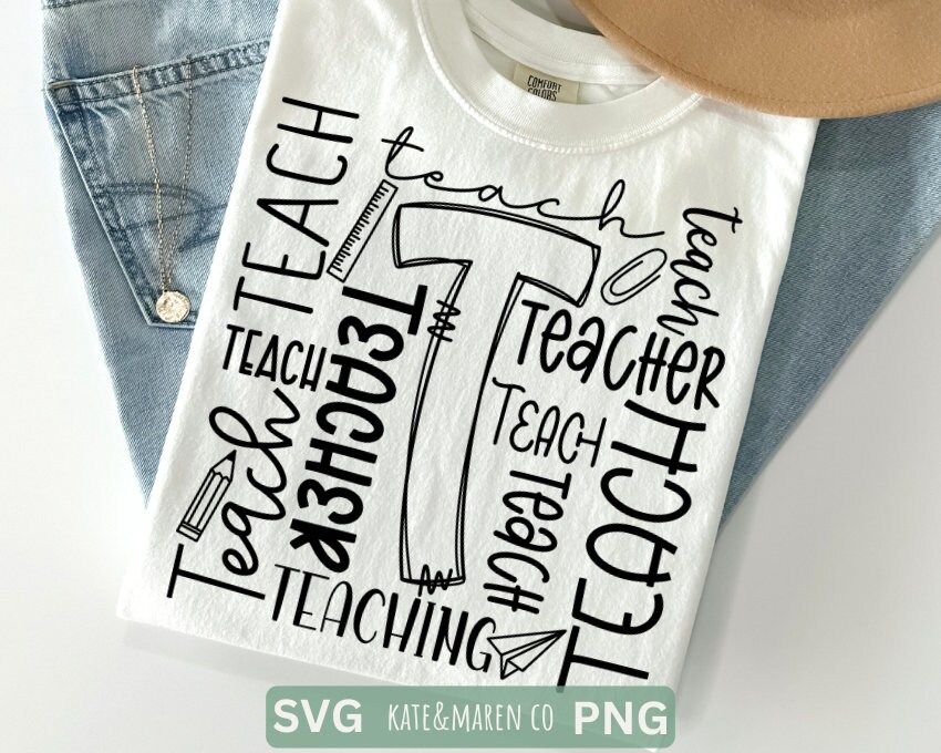 teacher svg, support and love png, educate teaching cut file cricut and ...