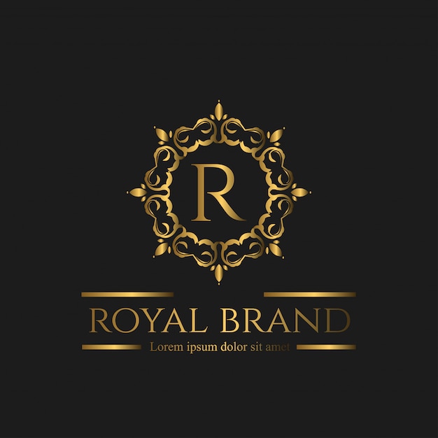 Elegant Gold Monogram Logo with Ornate Flourishes on Black | Jiffy Designs