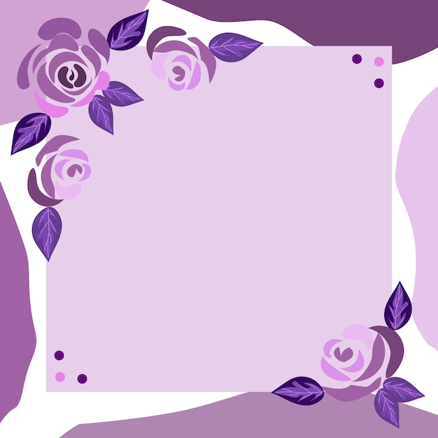 Elegant Purple Floral Frame with Decorative Leaves | Jiffy Designs