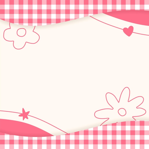 Gingham Flower Set - Pink