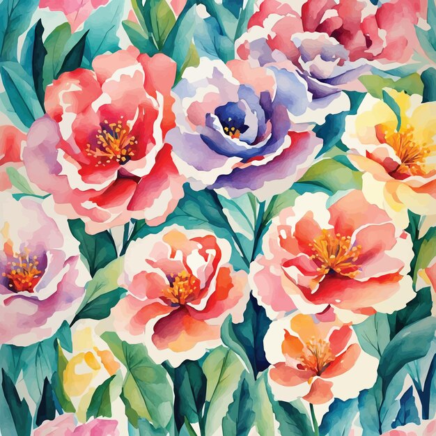 Vibrant Watercolor Painting of Lush Peonies in Full Bloom | Jiffy Designs