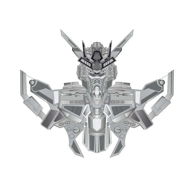 Futuristic Robotic Mech Warrior in Striking Pose | Jiffy Designs