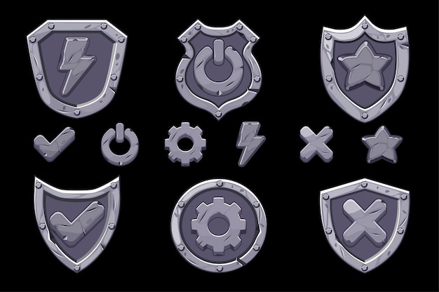 Diverse Collection of Sleek Metal Game Icons and Emblems | Jiffy Designs