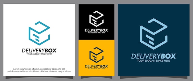 Minimalist Delivery Box Logo with Geometric Shapes and Vibrant Colors ...