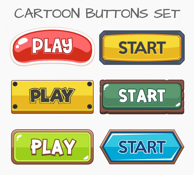 Vibrant Cartoon Buttons for Interactive Media and Design | Jiffy Designs