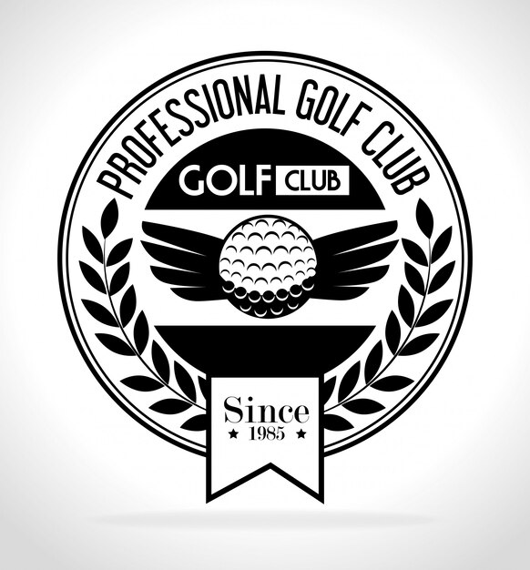 Vintage Golf Club Badge with Laurel Wreath and Golf Ball | Jiffy Designs