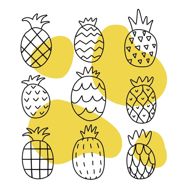 Vibrant Pineapple Collection: Playful Patterns and Geometric Designs ...
