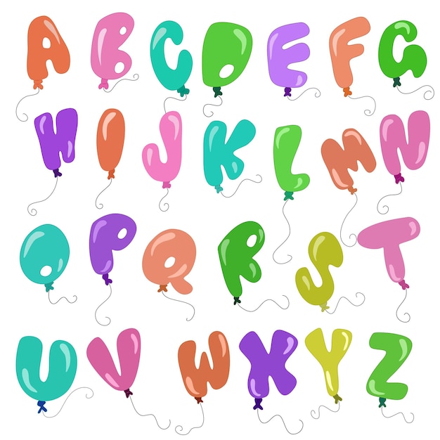 Whimsical Balloon Alphabet - Colorful Fun Letters Design | Jiffy Designs