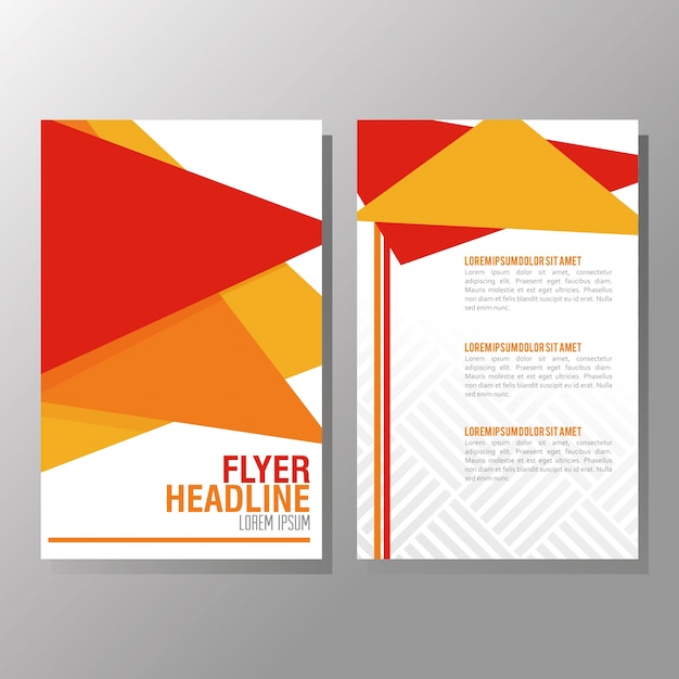 Vibrant Geometric Flyer Design with Red and Yellow Triangles | Jiffy ...