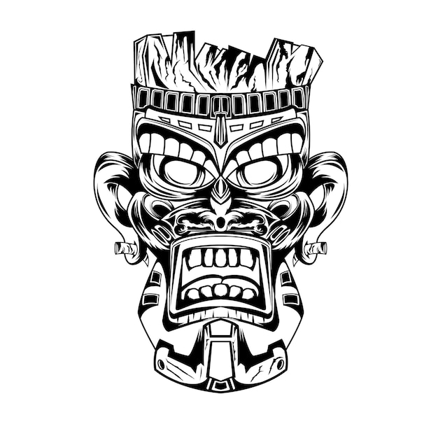 Captivating Tiki Mask with Bold Tribal Patterns | Jiffy Designs