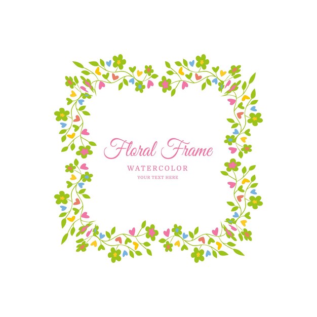 Vibrant Floral Frame with Lush Leaves and Delicate Petals | Jiffy Designs