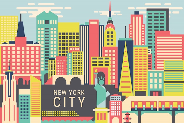 Vibrant Cityscape of the Iconic New York City | Jiffy Designs