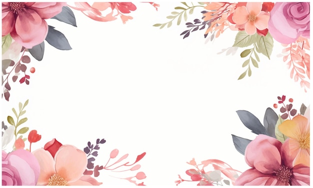 Vibrant Floral Frame with Delicate Blooms and Leaves | Jiffy Designs
