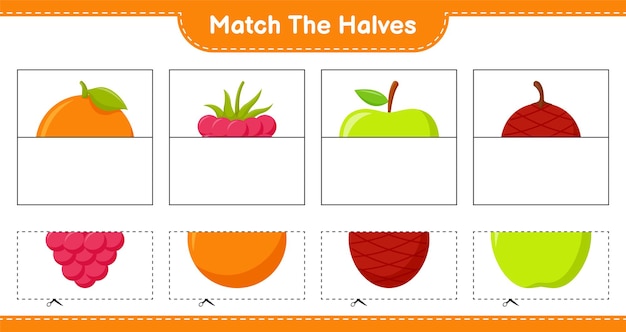 Vibrant Fruit Halves: A Colorful Matching Game | Jiffy Designs
