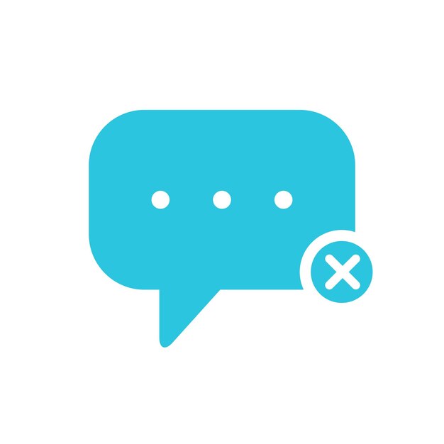 Closed Chat Bubble with Crossed-Out Icon in Turquoise | Jiffy Designs