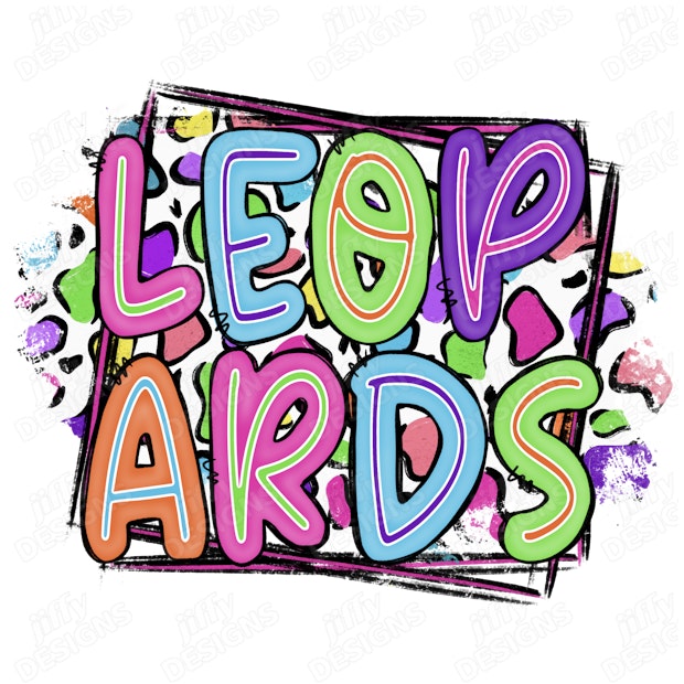 'Leopards' Vibrant Graffiti-Style Lettering with Playful Color Splashes ...