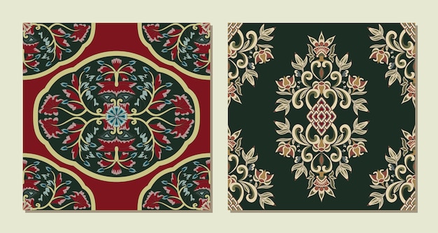 Intricate Floral Patterns in Rich Colors and Symmetrical Designs ...