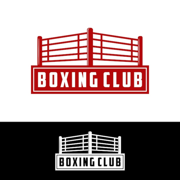 Iconic Red Boxing Ring with Powerful 'Boxing Club' Text | Jiffy Designs