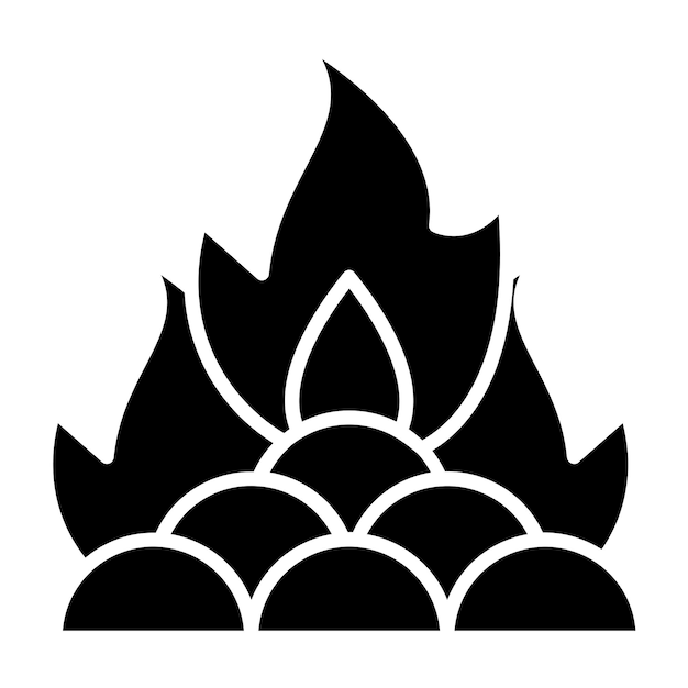 Striking Monochrome Flame Design with Overlapping Shapes | Jiffy Designs
