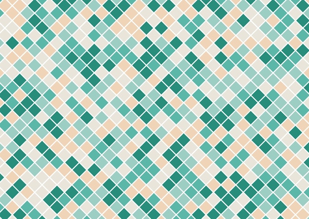 Vibrant Geometric Mosaic Tile Pattern in Shades of Green | Jiffy Designs