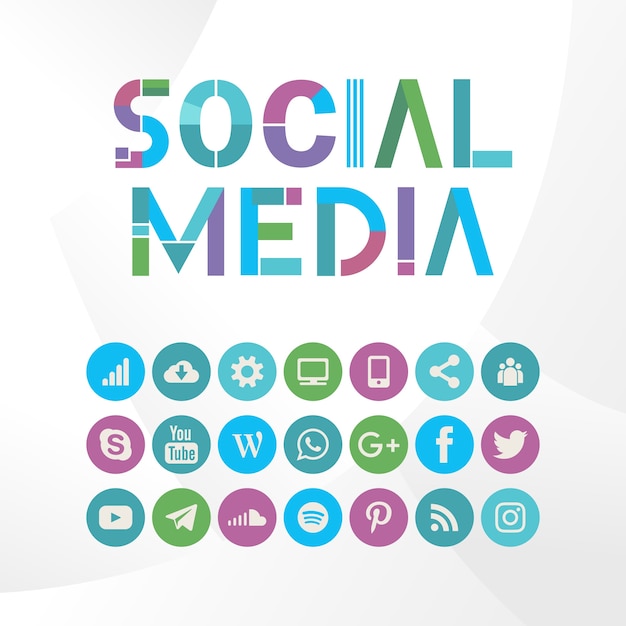 Vibrant Social Media Icons and Typography Design | Jiffy Designs