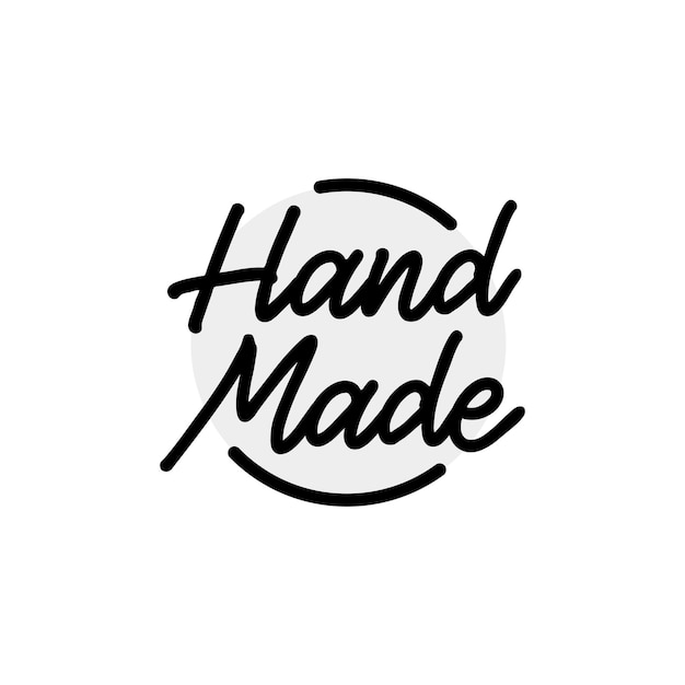 Stylish Handwritten 'Hand Made' Typography with Circular Motif | Jiffy ...