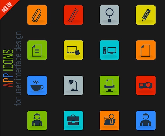 Vibrant Collection of Versatile Office Icons for Diverse Applications ...