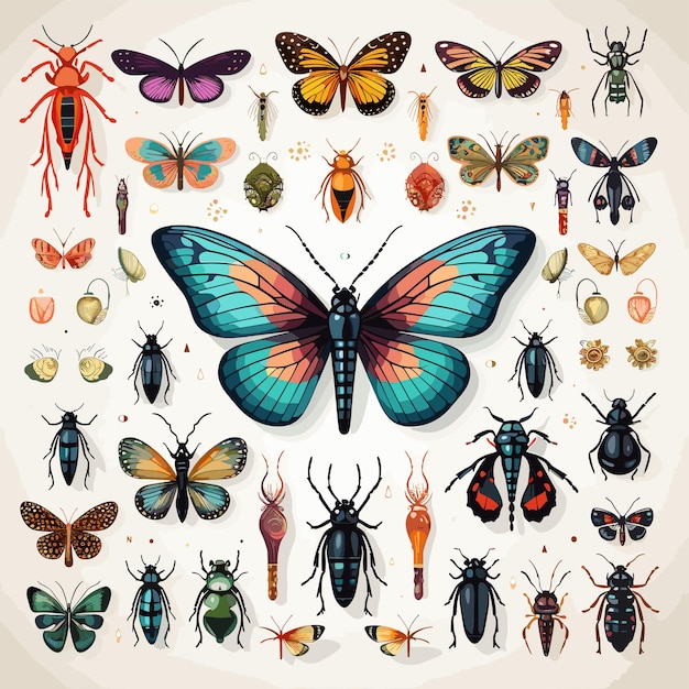Vibrant Collection of Diverse Insects and Butterflies | Jiffy Designs