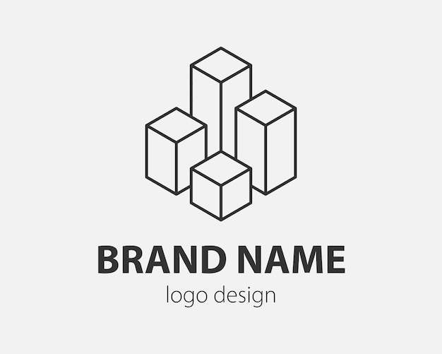 Geometric Cubes Forming Minimalist Brand Logo Design | Jiffy Designs