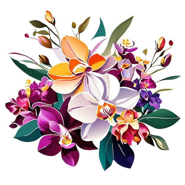 Vibrant Floral Bouquet of Orchids and Lilies | Jiffy Designs