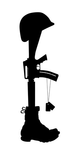 Fallen Soldier Symbol Vector Silhouette Illustration Isolated On White ...