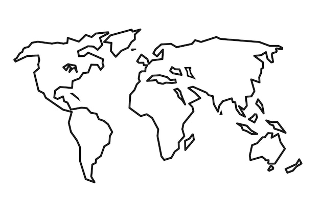 Minimalist Outline of the Continents on a Global Scale | Jiffy Designs